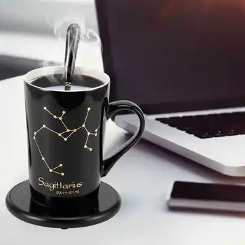 

Electric Cup Heating Mat Milk Tea Water Coffee Mug Cup Heater Warmer Constant Warm Pad Plate for Home Office US Plug 110V Black