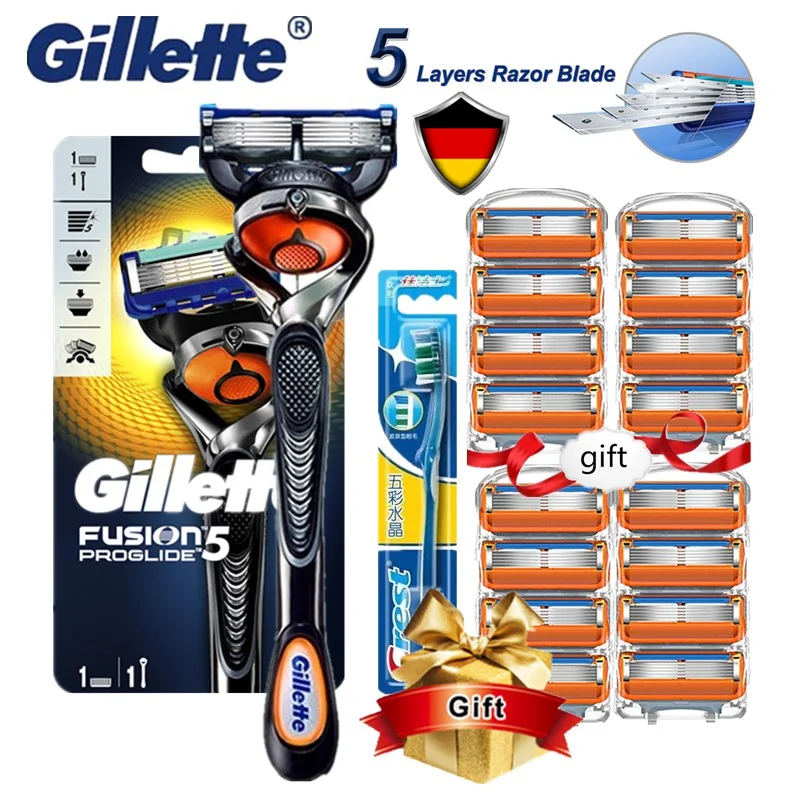 Gillette Fusion Proglide Original Men Manual Shaver Razors Machine for Shaving Blades 5 Layer Cassettes With Replacebale Blades|Razor| - AliExpress