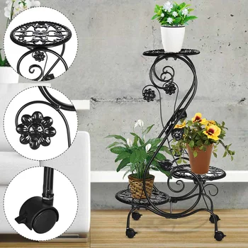 

3 Tier Metal Plant Stand Display Shelf Holder Home Indoor Outdoor Decor Garden Livingroom Balcony Flower Pot Shelf Rack
