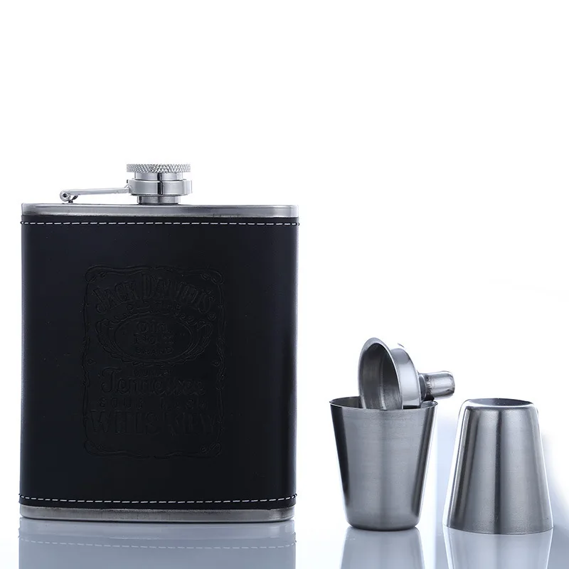 

New Style Stainless Steel Flagon Germany Outdoor Portable Wine Pot Oz Portable Thick Flat Kettle