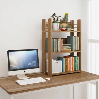 

Bookshelf Desk Creative Study Bookcase Tree Shaped Furniture Decor Book Rack Multi-grid Storage Shelf Wooden Display Shelf