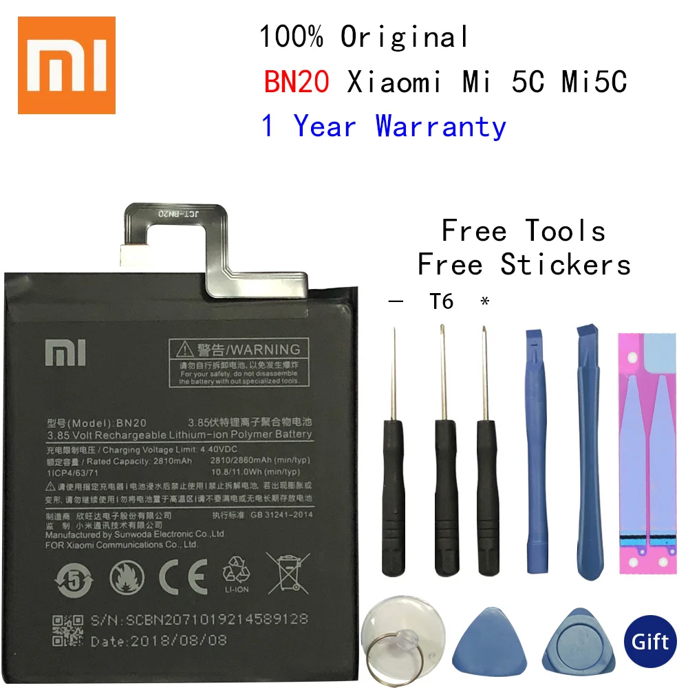 

100% Original Xiaomi BN20 bn20 Battery For Xiaomi Mi 5C M5C Mi5C Mobile Phone Rechargeable Lithium-ion polymer Batteries