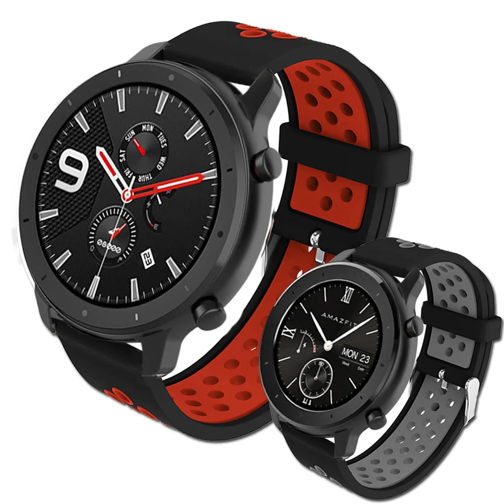 Для Huami Amazfit GTR 47 мм 42 спортивный силиконовый 22 ремешок для часов Замена 20 браслет