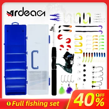 

Ardea Fishing Set Tackle 1.6m Carbon Telescopic Fishing Rod And Reel With Fishing Line Jig Head Hook Fishing Lures Full Kit