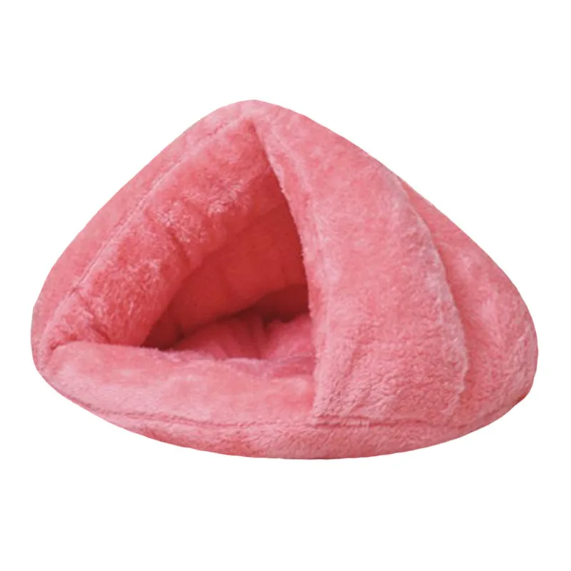 Rose Red Зимний теплый коврик для животных из мягкого флиса, утолщенное гнездо для домашних животных, кошек, маленьких собак, щенков, питомника, кровати, котенка, пещеры, спальный мешок, домик для щенков - Цвет: Rose Red