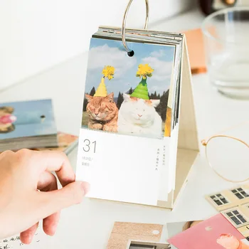 

Rowboe 2021 365 days postcard calendar simple ins style desktop note book ring buckle desk calendar this kawaii supplies