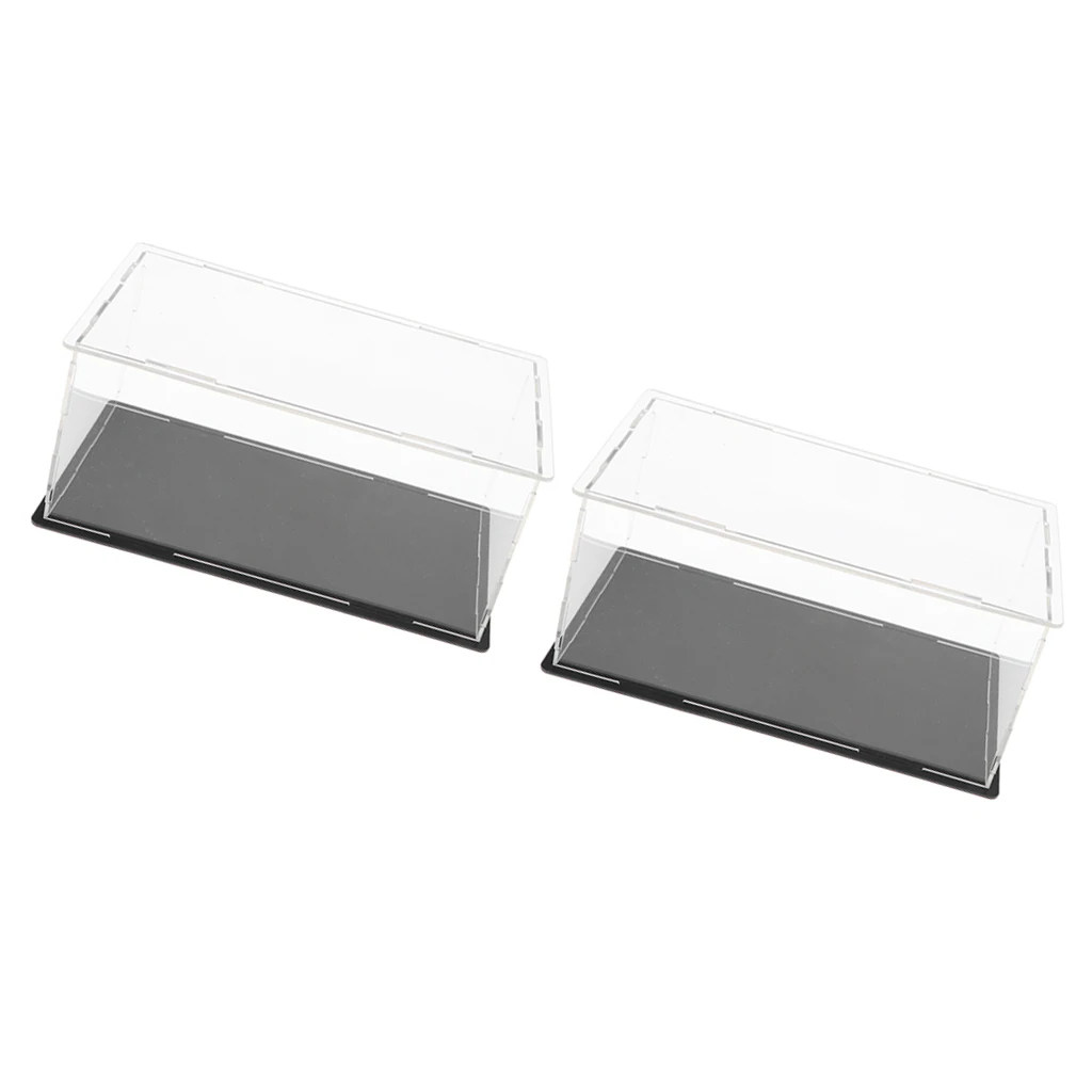 2pcs Acrylic Display Case Box Dustproof For Diecast Car Figure Doll Models 2pcs Acrylic Display Case Box Dustproof For Diecast Car Figure Doll Models