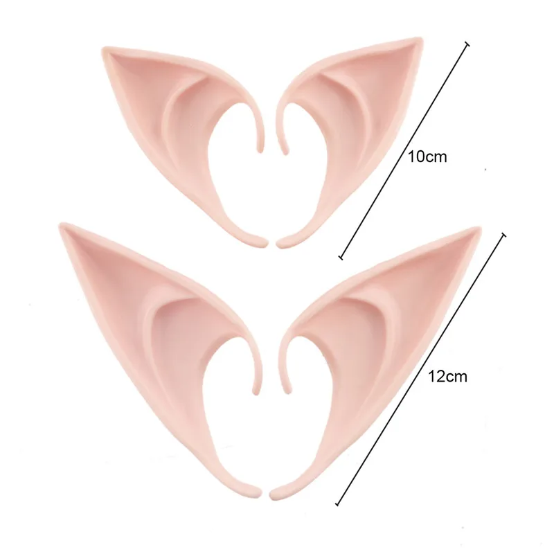 1 пара эльф Уши Вампира Клыки протезы реквизит аксессуары для косплея Хэллоуин Рождественская вечеринка латексные мягкие остроконечные накладные уши реквизит