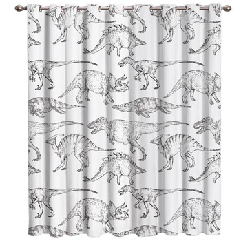 

Hand Draw A Dinosaur Window Treatments Curtains Valance Window Curtains Dark Living Room Curtains Bathroom Bedroom Drapes Fabric