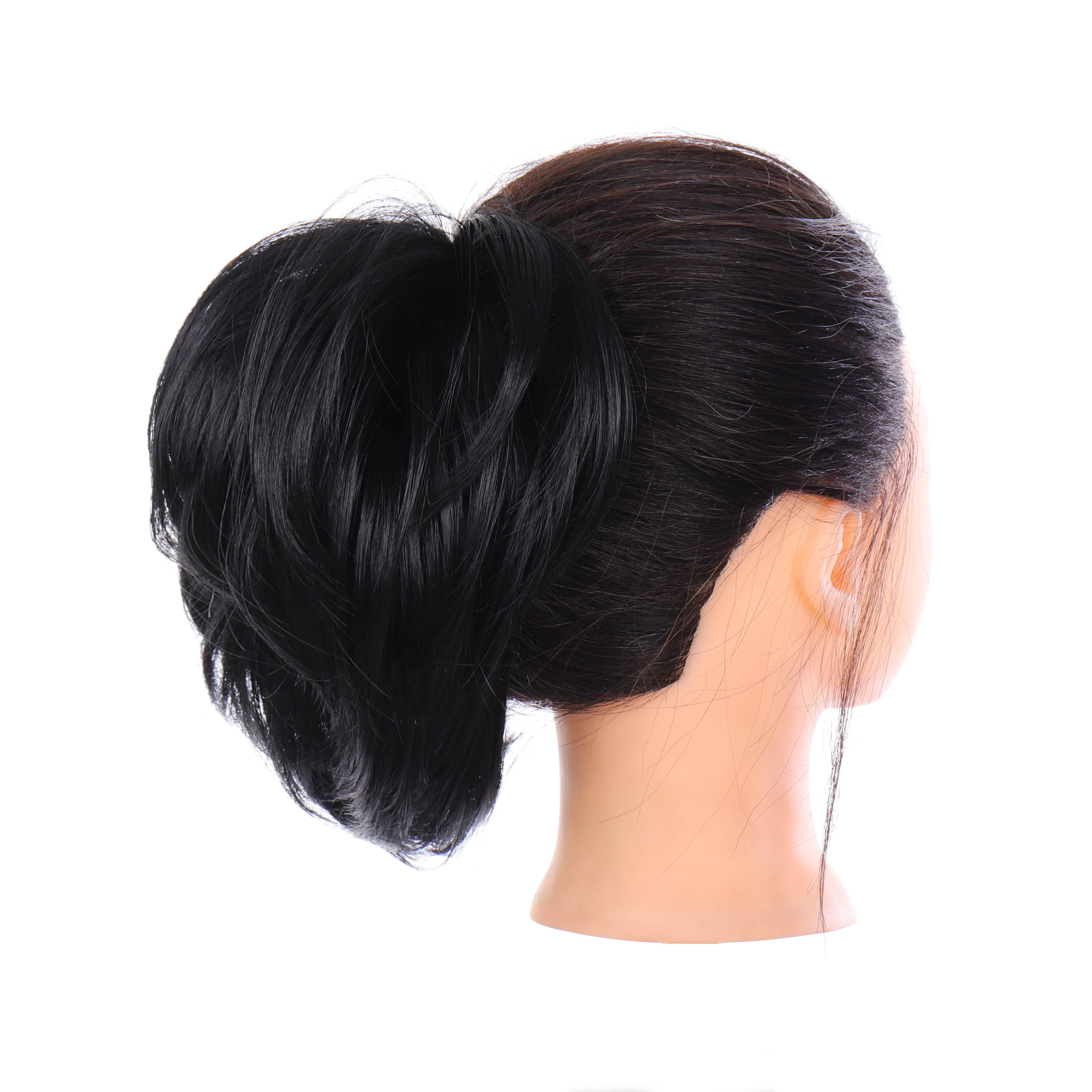 DIFEI синтетический парик Резиновая лента curley hairbun пончик грязный шиньон для женщин 10 цветов наращивание волос булочка
