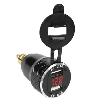 

Metal Motorcycle 4.2A Dual USB Charger with Voltmeter for BMW DIN Powerlet Plug CNC Integrated Molding Technology