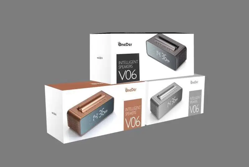 Oneder V06 Смарт Bluetooth динамик светодиодный дисплей прикроватные часы будильник мобильный телефон Поддержка карты Instert звук