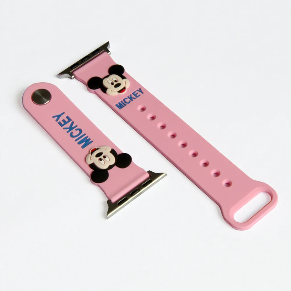 UEBN силиконовый ремешок для Apple Watch 4 44 мм 40 мм ремешок для Apple watch series 4 3 2 кролик мультфильм Микки Ремешок Браслет