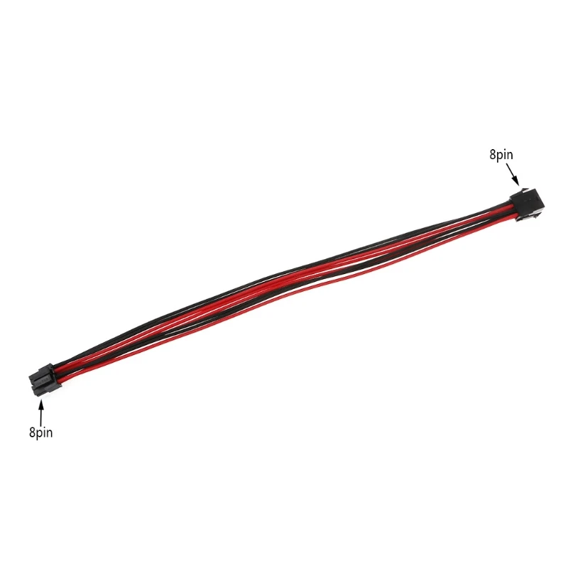 

1Pc CPU 8Pin ATX CPU Power Supply Female to Male Power Extension Cable Black Red Sleeved Cables 40cm C26