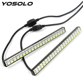 

YOSOLO 2Pcs Car LED Daytime Running Lights Turn Signal Indicator Light 42 LED Chips Car Styling White & Amber DC 12V DRL