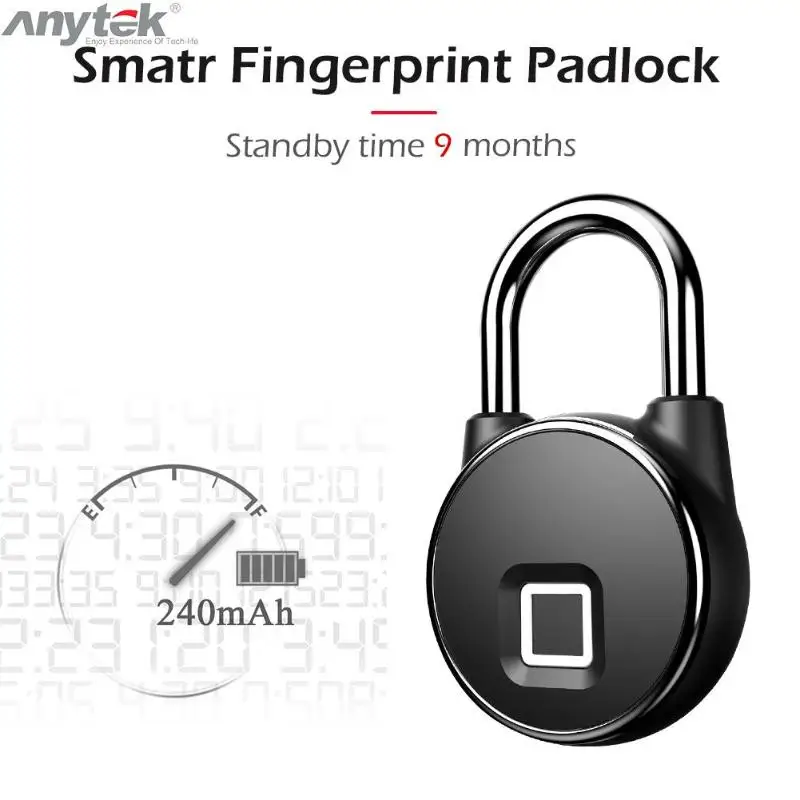 Anytek P22 Умный Замок без ключа отпечатков пальцев IP66 Противоугонный замок безопасности