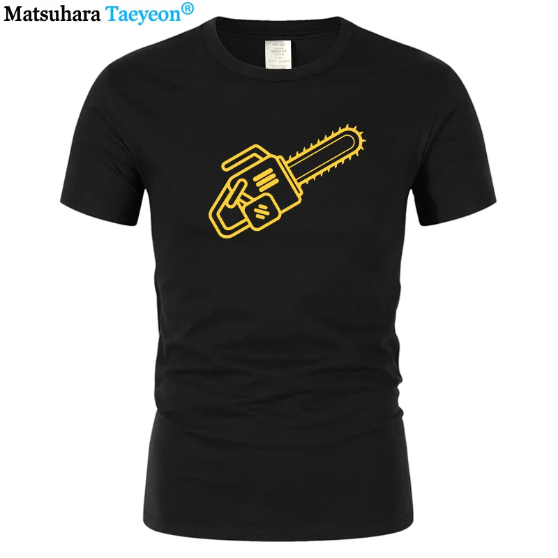 

Fashion printed T-shirt o-neck design short sleeve t-shirt men's chainsaw T-Shirt Gift for boyfriend