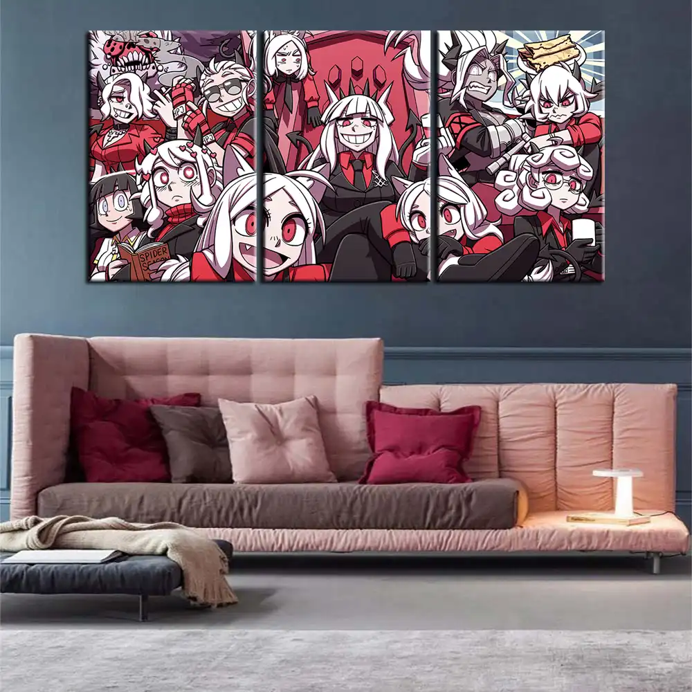 Helltakerゲーム絵画ルシファーケルベロス油絵サタンキャンバス作品壁紙家の装飾壁カバーステッカーゲームポスター 絵画 書道 Aliexpress