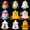 God of Wealth Water Supply Cup Guanyin Great Compassion Mantra Buddha Ceramics with Lid and Base  Buddhist Supplies Holy Water 1