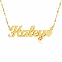 Персонализированные Имя ожерелье из нержавеющей стали на заказ имя кулон курсивное именное ожерелье ручной работы романтический подарок