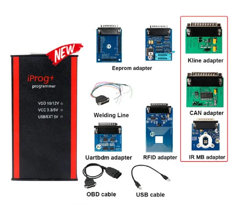 OBD2 лучший Iprog+ программатор поддержка IMMO+ коррекция пробега+ сброс подушки безопасности Iprog Pro до Замена Carprog/Digiprog/Tango - Цвет: 7adapter