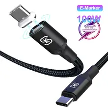 SIKAI Магнитный PD кабель usb type-C кабель для Macbook Pro huawei Xiaomi 5A 20V 100W 1,8 M быстрое зарядное устройство USB3.1 кабель