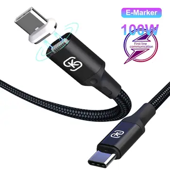 

SIKAI Magnetic PD Cable USB Type-C Cable for Macbook Pro Huawei Xiaomi 5A 20V 100W 1.8M Fast Charger USB3.1 Cable