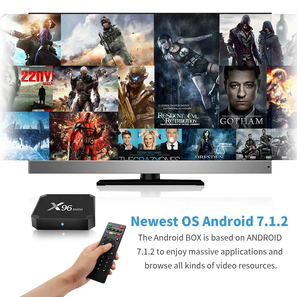 X96 Мини Android 7,1 Smart tv BOX Amlogic S905W четырехъядерный телеприставка X96 мини 1G 8G 2G16G 2,4 GHz WiFi 4K ip tv домашний медиаплеер