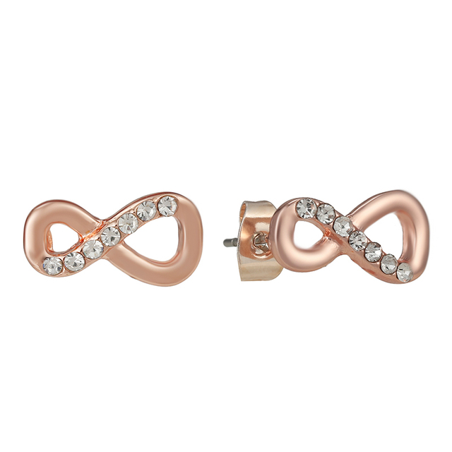 Offer 29 Styles  Infinity Stud Earring Clear CZ Fit Brand Earrings for Women Wedding Jewelry Dropshipping