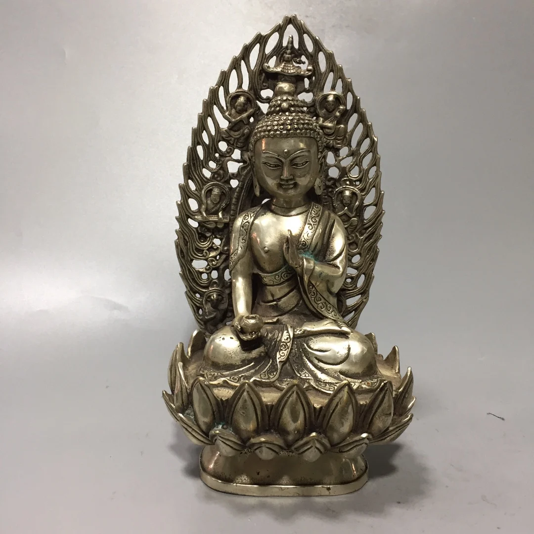 

Китай, тонкая работа, тибетский серебряный, белый медный скульптур, sakyamuni Buddha'Metal Crafts, украшение для дома