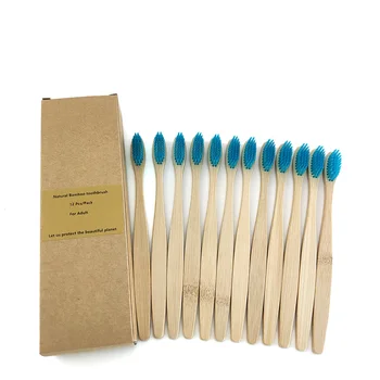 

12PCS Natural Bamboo Toothbrush Made with Rainbow BPA Free Soft Bristles in Eco Friendly Recycled Biodegradable Packaging