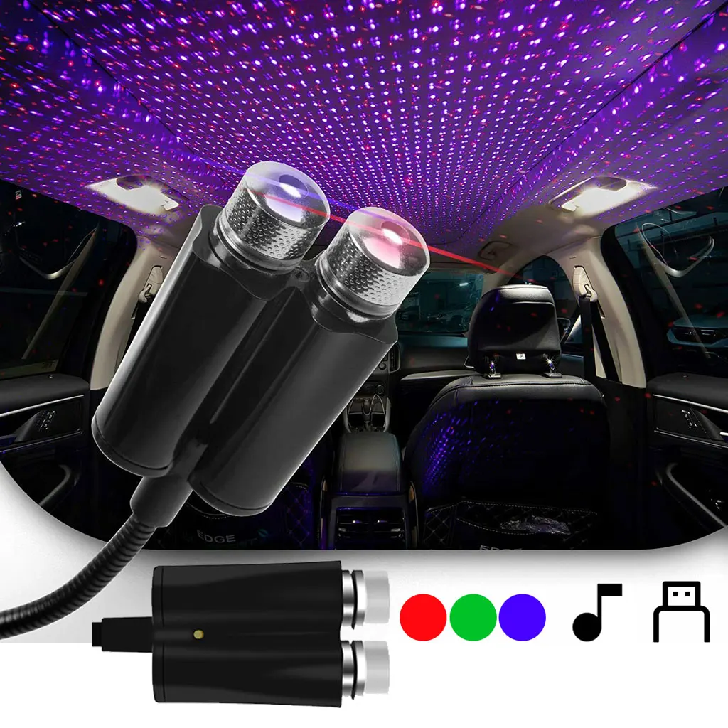 USB LED Nachtlicht Auto Dach Atmosphäre Licht Rot Lila Blau