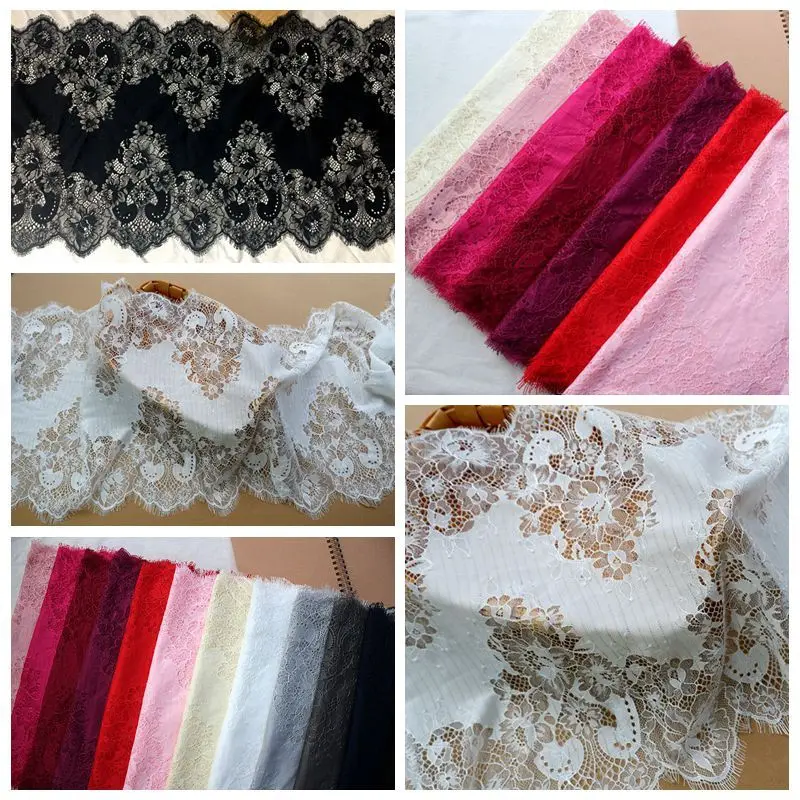 

3Meters/Lot 12 Color Width 40CM Eyelash Lace Fabric DIY High-end Clothing Skirt Accessories RS2654