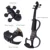 ammoon Full Size 4/4 Electric Silent Violin Fiddle Style-3 Ebony Fingerboard Pegs Chin Rest Tailpiece with Case Tuner Headphone