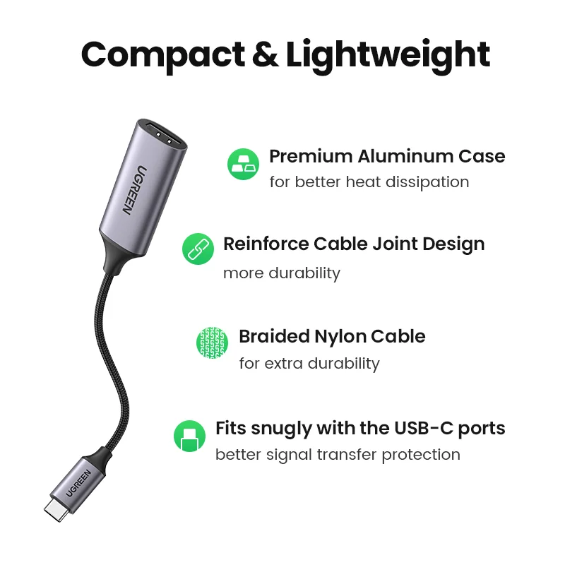 UGREEN USB Type C to HDMI Cable 4K for iPhone 15 USB C HDMI Adapter For PC MacBook Pro Air iPad Samsung Galaxy HUAWEI