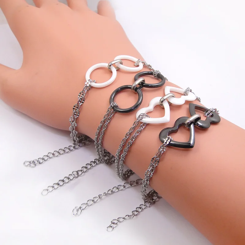 Новый черный белый керамический браслет 22 мм для женщин и мужчин ювелирные