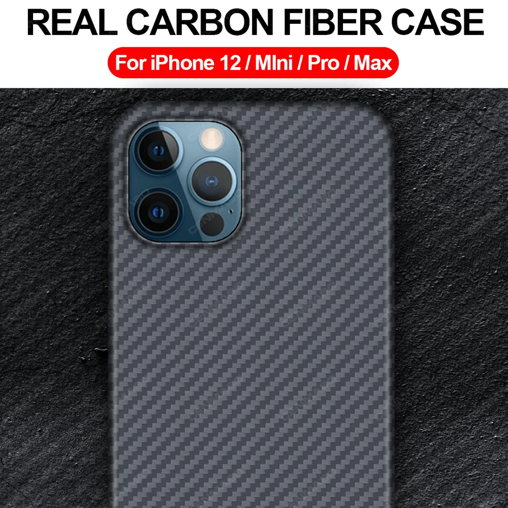 Real Carbon Fiber Case For iPhone 12 Mini Pro Max 11 Case For Iphone X Xs Max Cover Thin and light Back Phone Case Funda Capa