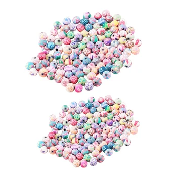 

200pcs Beads Jewelry Accessory Ceramic Round 8 mm Dia. & 12 mm Dia.