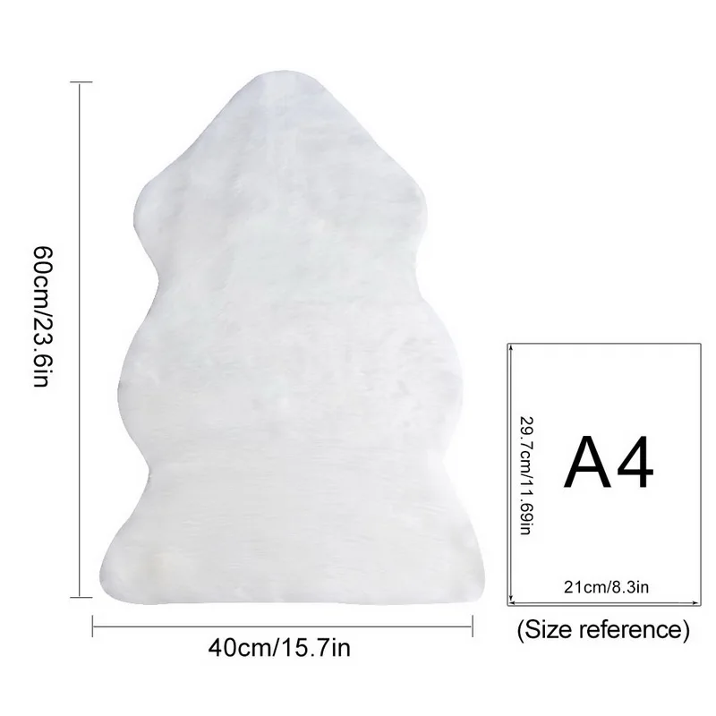 40x60cm White Мягкие ковры из овчины для дома, спальни, гостиной, теплые ковры, коврик на полу, меховые коврики, коврики из искусственного меха - Цвет: 40x60cm White