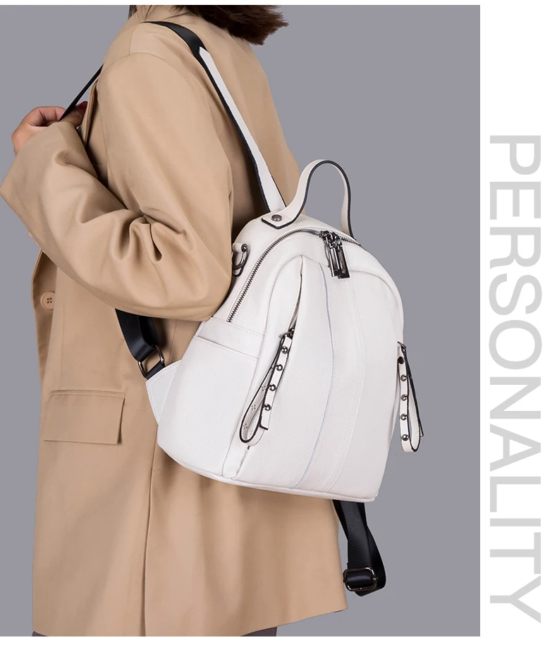 100% Genuine Leather Women's backpack Casual Waterproof real Cowhide Backpacks Female Luxury Back pack Women Travel Shoulder Bag