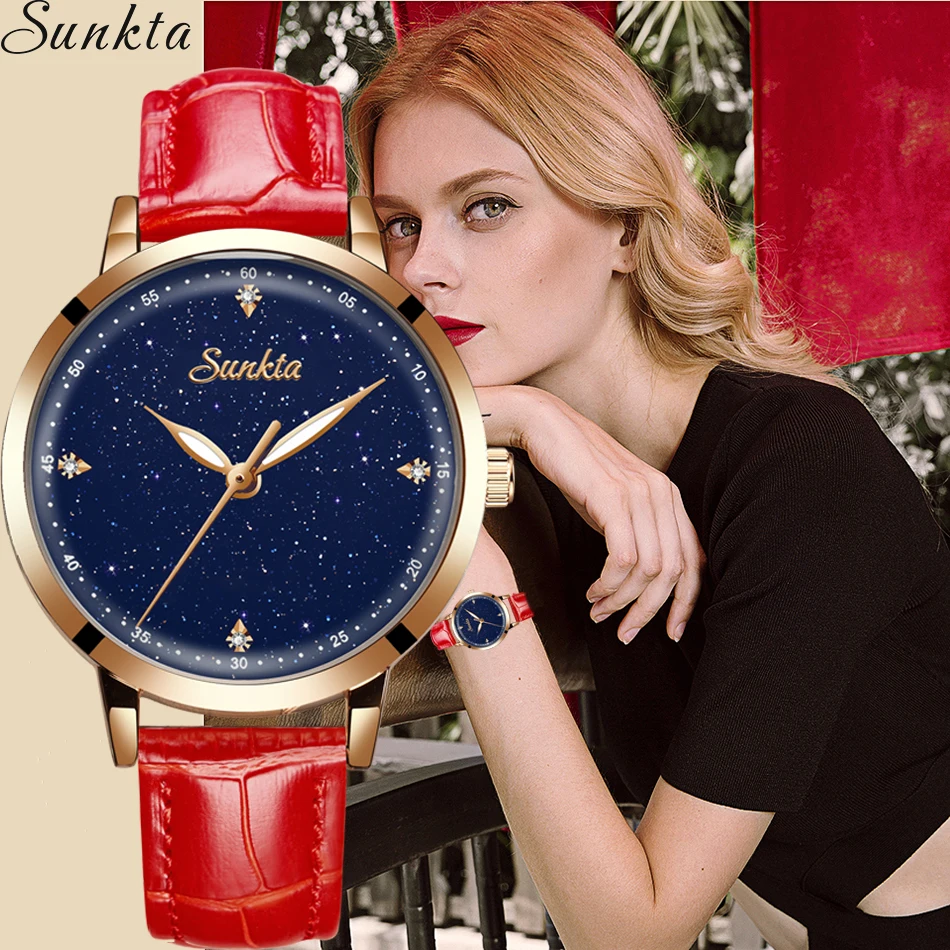 

New SUNKTA Women Luxury Brand Watch Simple Quartz Lady Waterproof Wristwatch Female Fashion Casual Watches Clock reloj mujer