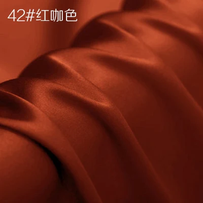 90 чистый цвет шелк тутового крепа атласная ткань для женщин платье Cheongsam рубашка ширина 114 см Одежда Ткань Сделай Сам шитье горячая распродажа - Цвет: 42