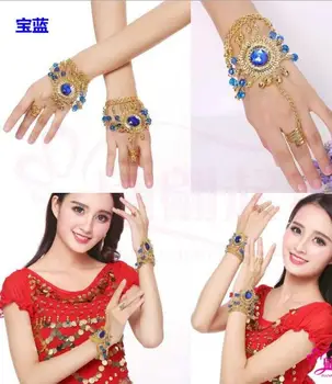 

Belly Dance Accessories Accessories with Rhinestones Bells 1 Pair Indian Jewelry Bracelet Belly Dancing Accessories