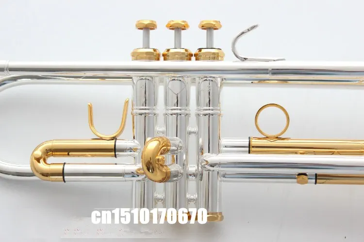 KALUOLT180S-72 Bb супер реальные BachTrumpet инструменты, поверхность позолоченный посеребренный Trompeta Профессиональный музыкальный инструмент латунь