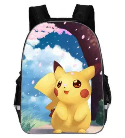 Picture color Подростковая сумка для девочек и мальчиков Mochila Feminina, милый рюкзак Пикачу с рисунком из мультфильма Покемон для косплея, рюкзаки с принтом, школьные сумки - Цвет: Picture color
