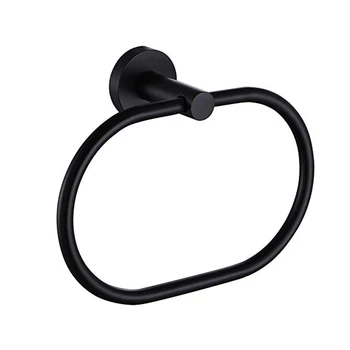 

Bathroom Towel Ring Black Towel Holder Ring Oval Wall Mounted Stainless Steel Rotated Hand Towel Holder Gold Accessories