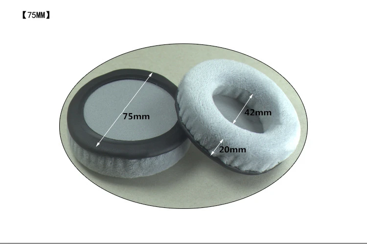 General Grey Velvet Foam Ear Pads Cushions 60 65 70 75 80 85 90 95 100 105 110 115 120MM for SONY for Sennheiser Headphones (10)