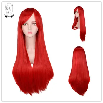 

WHIMSICAL W Long Straight Red Wigs For Women Peluca Party Natural Heat Resistant Hair Synthetic Wig Perruque Pelucas Cosplay