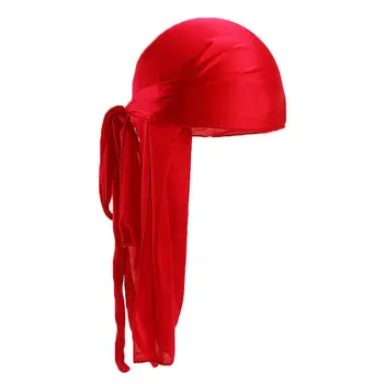 

Men Women Silk Satin Breathable Silky Durag 360 Wave Cool Bandana Hat Turban