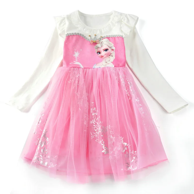 Q30235-thin dress Vestidos/зимнее платье для девочек; флисовые вечерние платья принцессы Эльзы; Одежда для маленьких девочек; милые детские вечерние костюмы; Vestidos - Цвет: Q30235-thin dress
